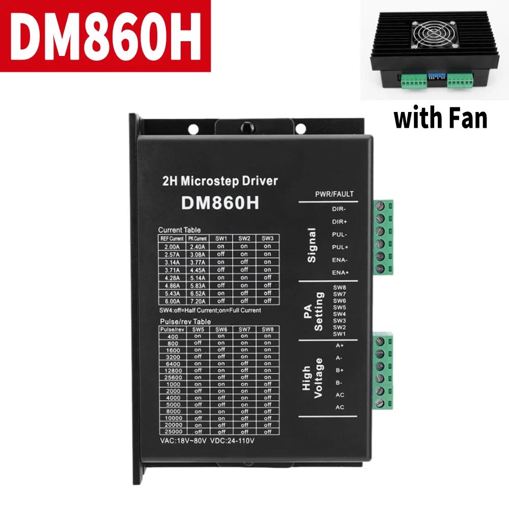 DM860H DM860 Драйвер шагового двигателя 0-200 кГц 2-фазный контроллер шагового двигателя AC 18-80 В или DC 24-110 В Подходит для шагового двигателя Nema34