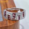 925 Sterling Silver Certified 2.5*2.5MM Natual Garnet Rings for Women Engagement Cocktail Party Fine Jewelry Gift