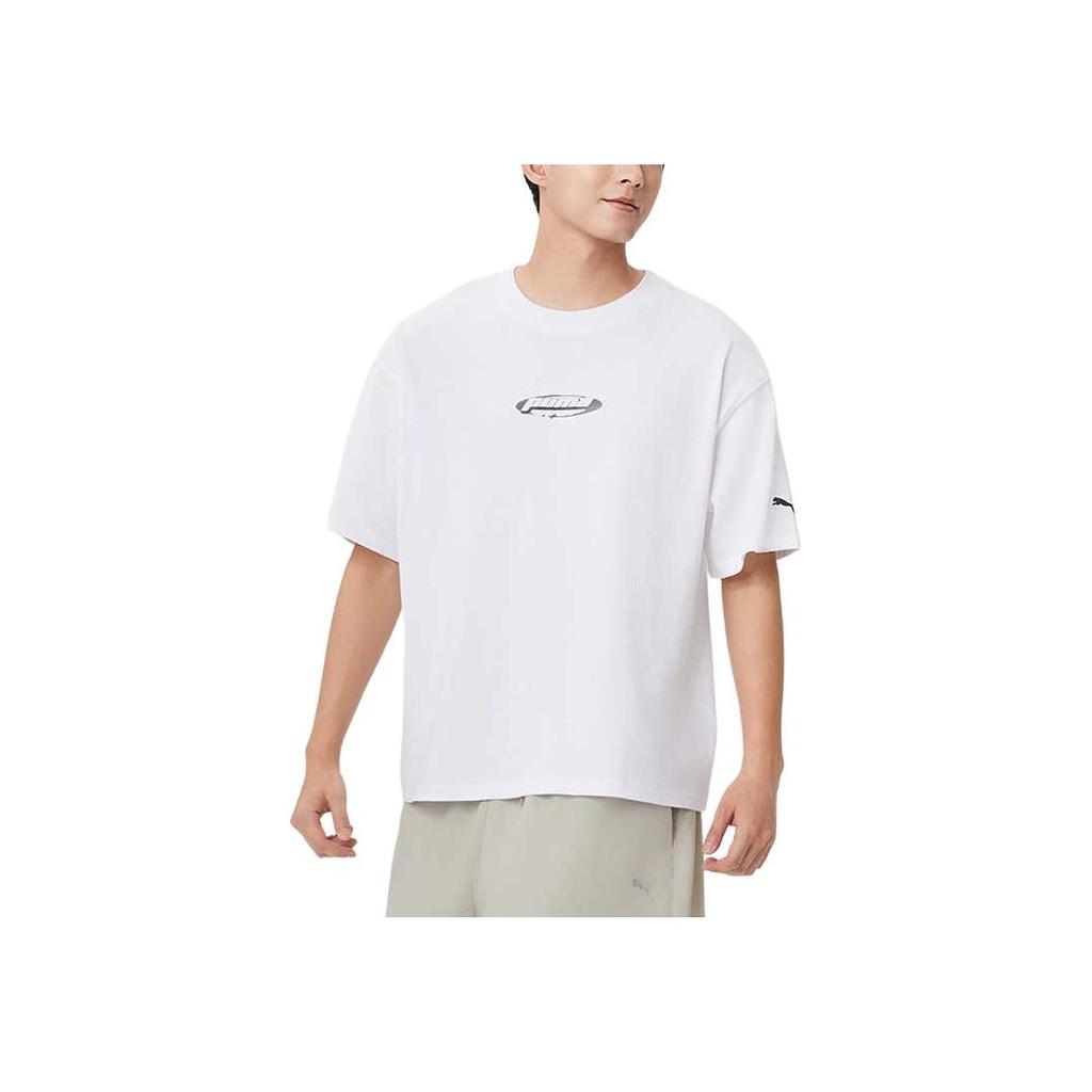 New PUMA Graphic SS25 T Shirt Unisex White 02 633853-02