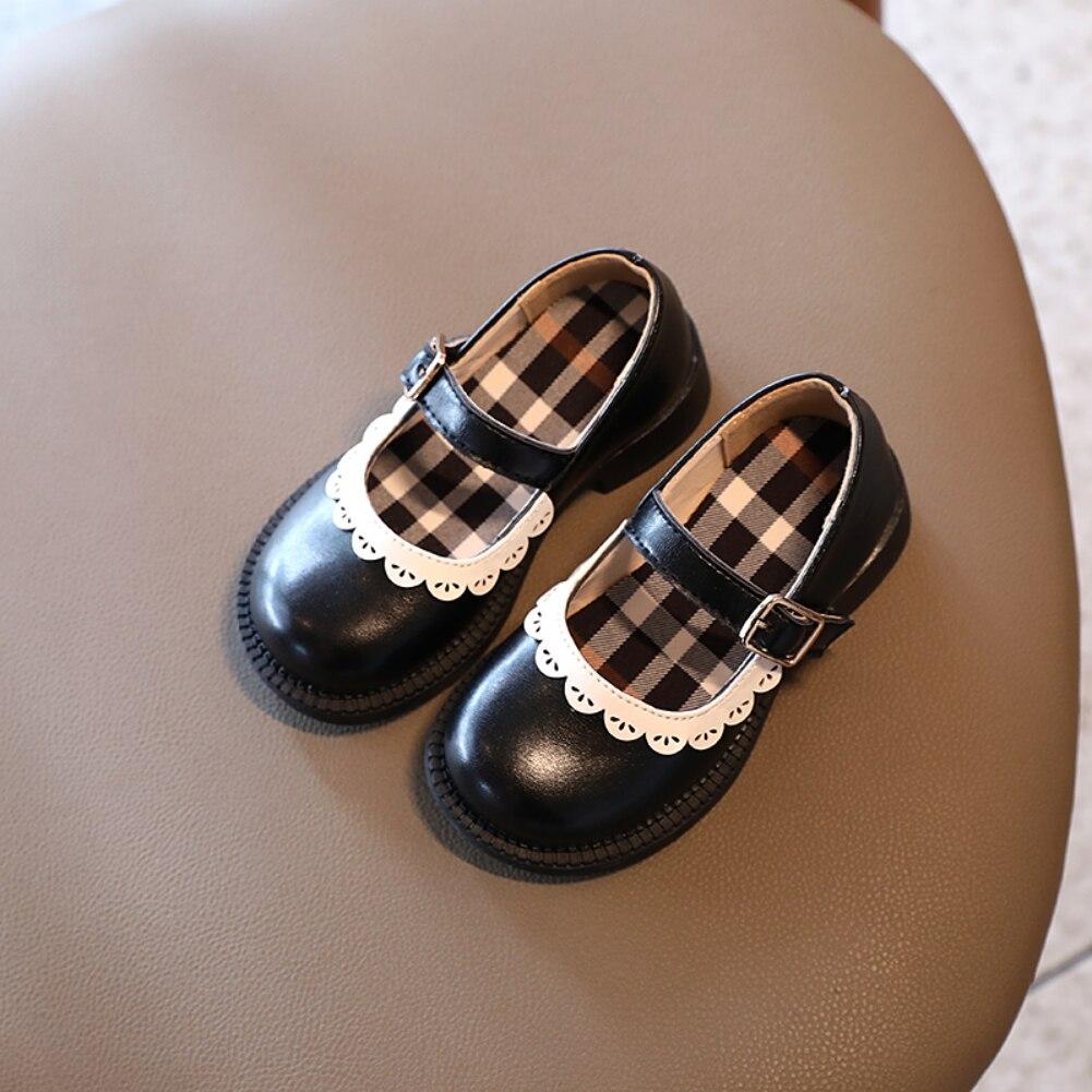 Кожаная обувь для девочек, детская свадебная вечеринка, школьная обувь принцессы, модная танцевальная обувь на плоской подошве для больших детей, черные повседневные кроссовки