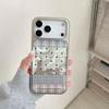 Корейский клетчатый чехол со звездами и плиссировкой для iPhone 16 Pro/17 Pro Max