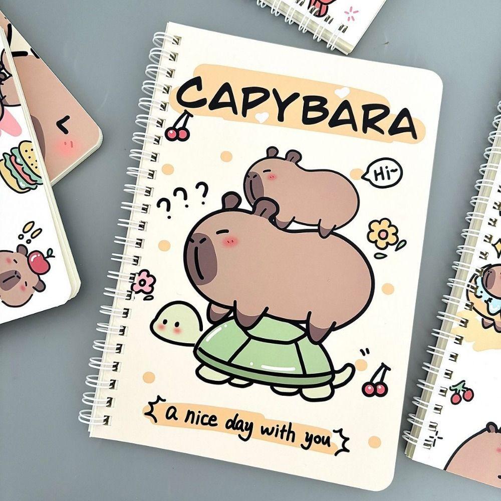 A5 Coil Notebook Line Inner Pages Small Notepad Planner Capybara Notebook  Birthday Gift