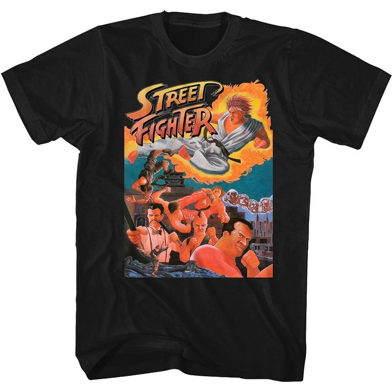 Футболка с принтом игрового паттерна Street Fighter, мужская модная повседневная футболка с коротким рукавом, свободная и удобная, для ежедневной носки