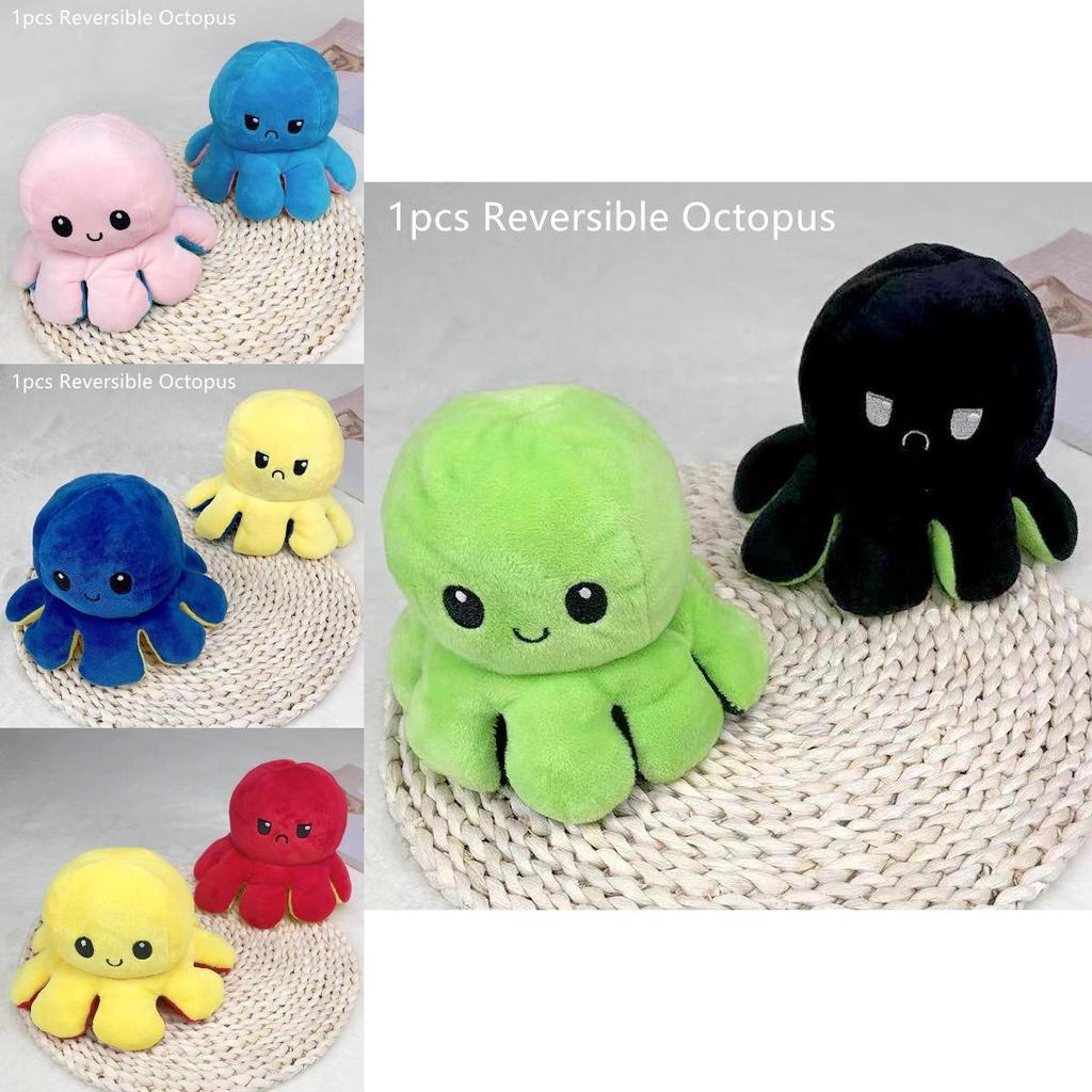 Doublesided Flip Reversible Octopus Plush Toy Marine Life Stuffed Doll Animals