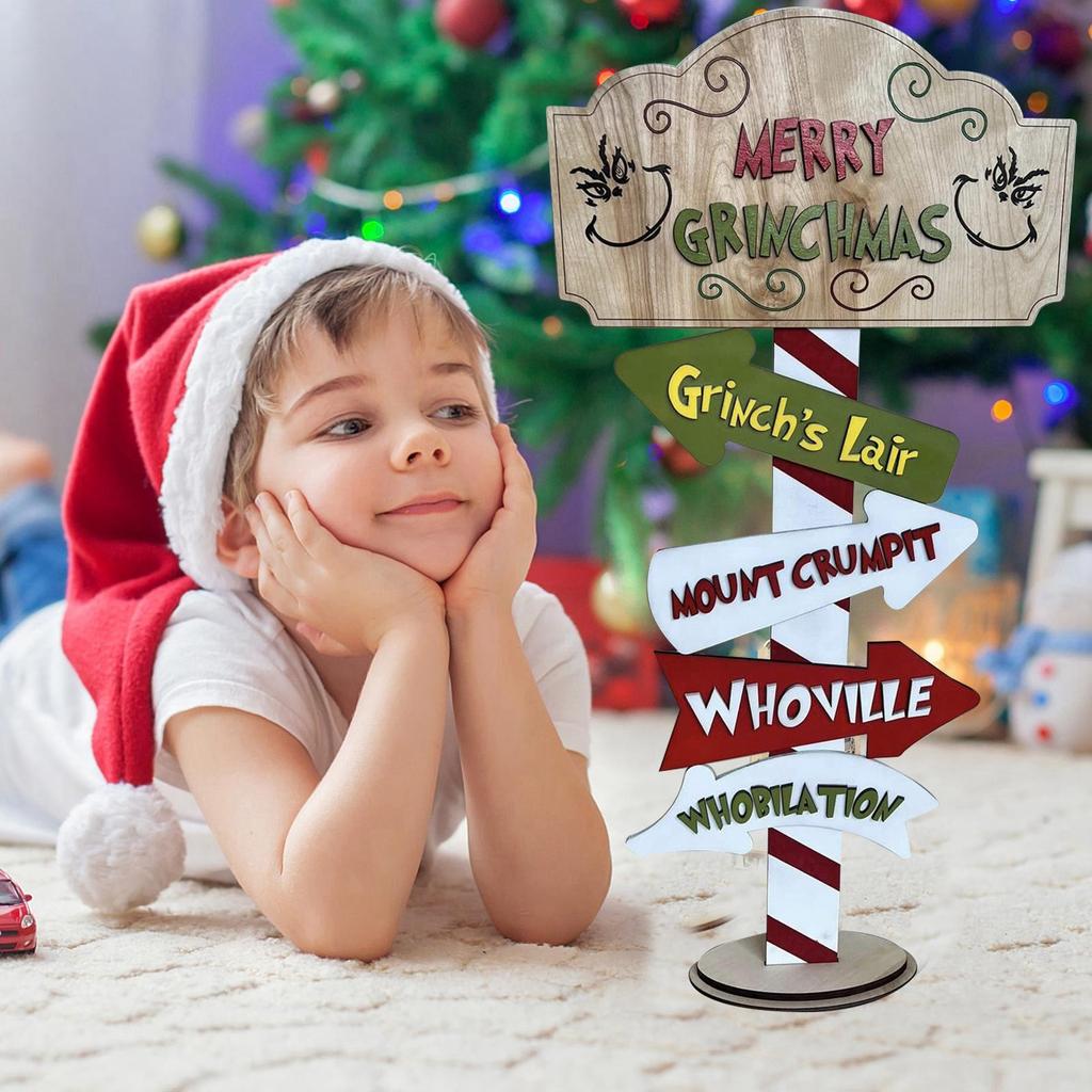 Christmas Wood Decor Cute Decor Christmas Cartoon Charactor Standing Block Set Tabletop Centerpiece Sign Holiday Tiered Tray Decor