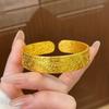 Браслет из того же песочного золота с выгравированными счастливыми иероглифами и благоприятными словами, новый китайский браслет с цветком пиона.