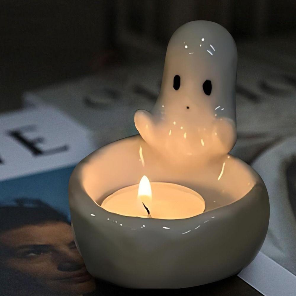 Ароматерапевтическая свеча Подсвечник-призрак Лампы-свечи Ароматизированные свечи Милые фигурки призраков Декор на Хэллоуин