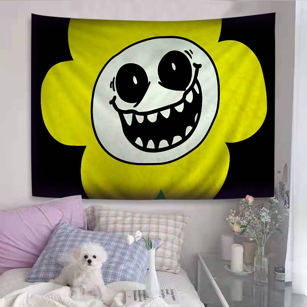 Undertale Красочный Гобелен Настенный Подвесной Хиппи Цветочный Настенный Ковер Декор для Комнаты в Общежитии Настенное Искусство Декор
