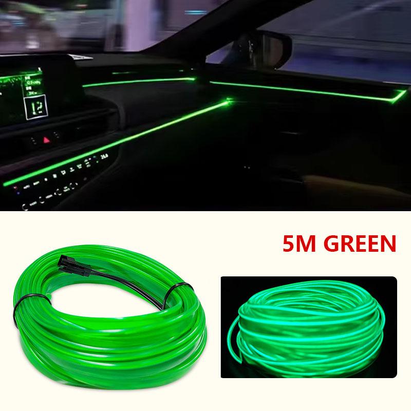 5M Car Interior Led Decorative Lamp EL Wiring Neon Strip Cold Light Wire For Auto DIY Flexible Ambient Light USB Atmosphere Lamp