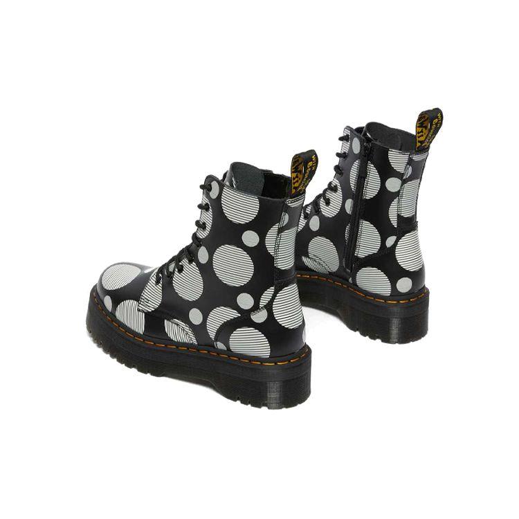 Доктор. Martens Jadon Series Кожаные ботильоны в горошек Унисекс ботинки Черный 26882009