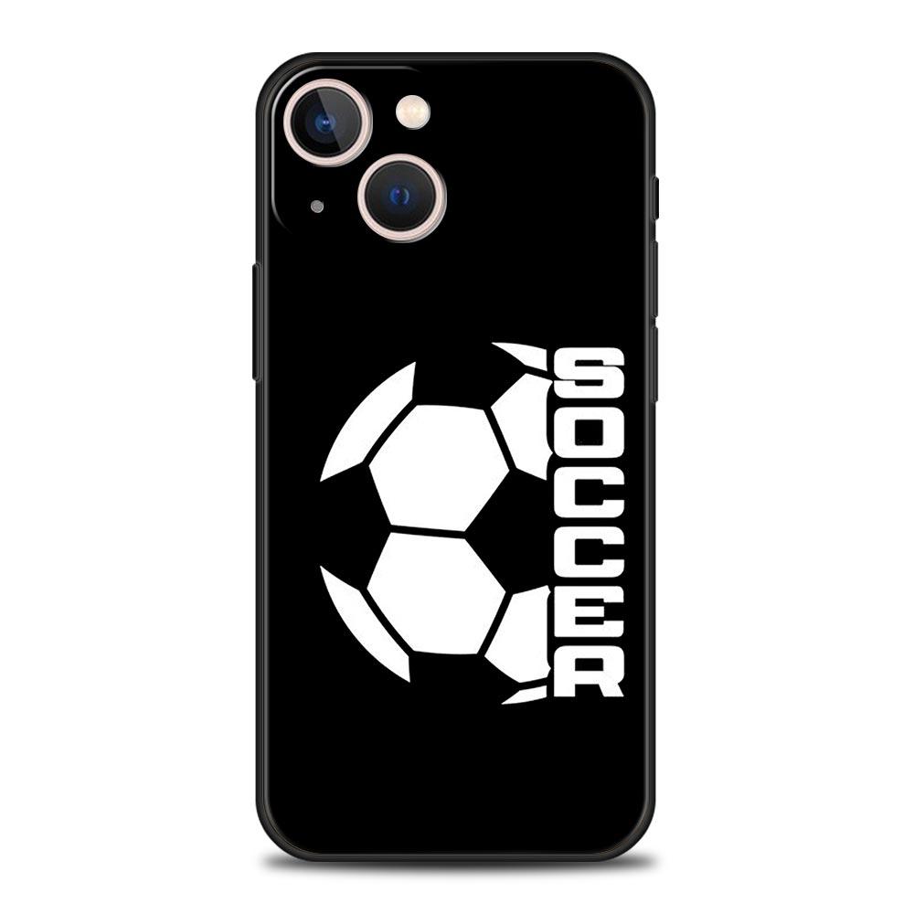 Чехол для iPhone 17 16e 15 14 13 12 11 Pro Max SE 7 8 Plus Чехол iPhone 16 Мягкая TPU Крышка Футбол Сердцебиение