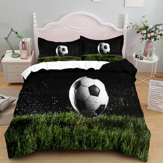 Football Duvet Cover Collection 3D Soccer Printed Boys Teens Bedding Collection Sports Theme Double Queen King Size 23Pcs Comforter Cover
