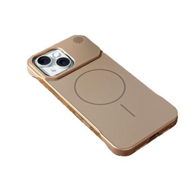 Подходит для iPhone16 Безрамочный чехол для мобильного телефона Apple 15 Алюминиевый сплав Объектив Samsung S25ultra Тонкий круг Магнитная присоска