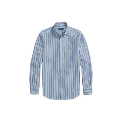 Polo FW22 Полосатая рубашка Оксфорд Мужские рубашки Синий MNPOWOV16822503-999