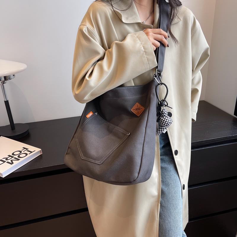 Холщовая сумка женская большая вместительная сумка через плечо сумка-ведро большая сумка