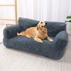 Диван-кровать для домашних животных, пушистый плюшевый диван для домашних животных с приподнятыми краями, подушки с нескользящим дном, моющиеся, успокаивающие лежанки для средних и маленьких собак и кошек