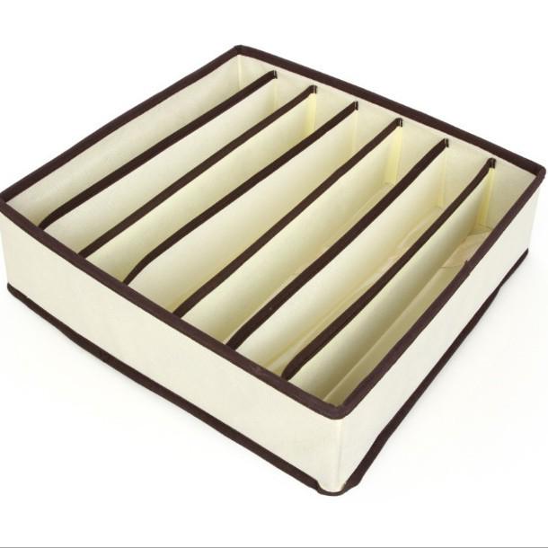 Foldable Underwear & Socks Storage Box with Dividers - Wardrobe Organizer for Bras and Panties.