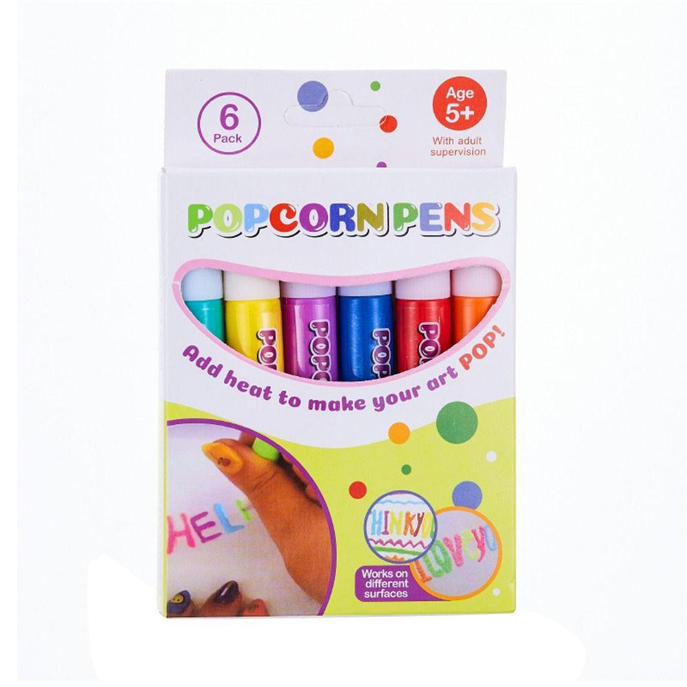 Ink Crayons Popcorn Pens Puffy Paint 3D Art Pens DIY Craft Bubble Pen Kids Gifts