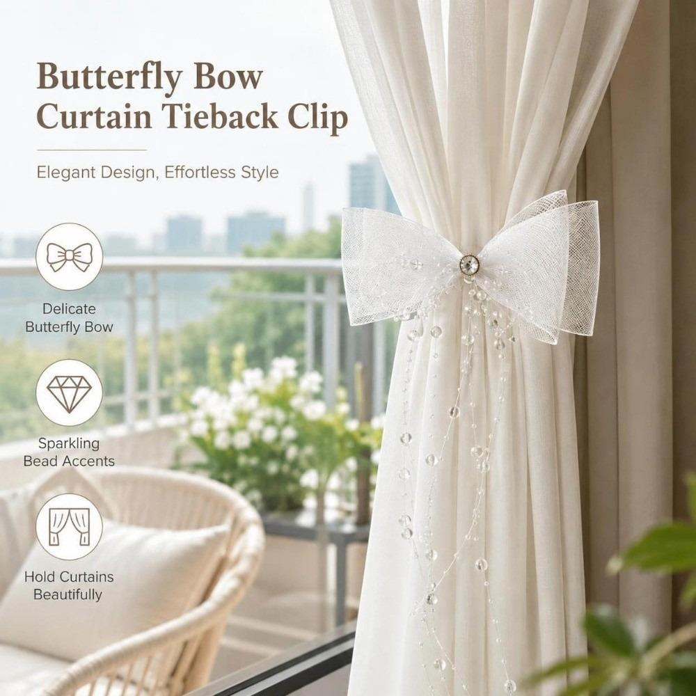 Romantic Bowknot Curtain Buckle Princess Style Curtain Holders Lace Curtain Tiebacks Living Room