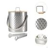 Ice Bucket Beer with Lid and Tong Multipurpose Metal Beverage Tub Drink Cooling for