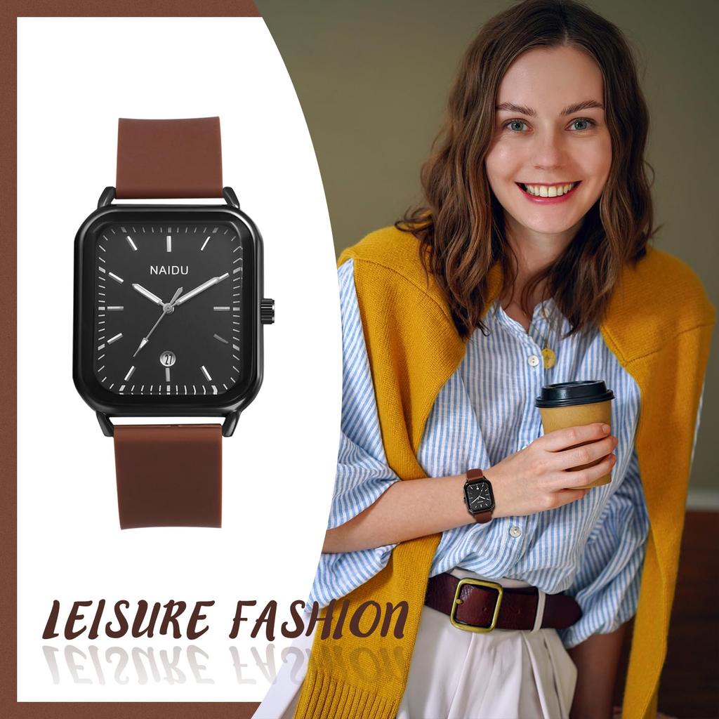 Квадратные силиконовые часы с аналоговым кварцевым механизмом, с резиновым ремешком, повседневные, стильные и модные аксессуары, идеально подходящие для или в качестве подарка парню, календарь,