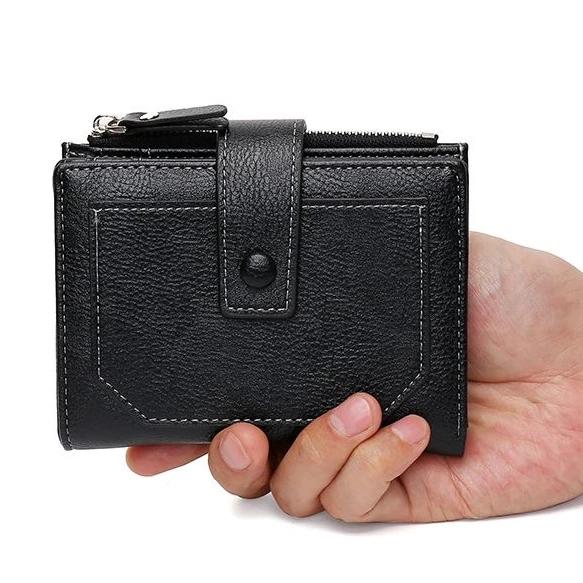 Новый мужской кошелек короткий стоячий ретро ультра тонкий многофункциональный PU кожа глянцевая молния кредитная карта с мужской кошелек