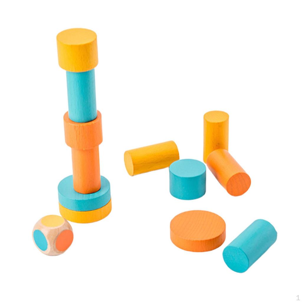 Wood Blocks Building Stacking Learning Counting Creative Playing Math Sorting Toys Small