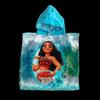 Poncho - Vaiana - Hooded Bath Cape - 100% Cotton - One Size - Blue Color