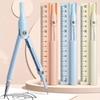 3 In 1 Compass Geometry Set with Ruler Pencil Multifunctional School Drawing Compass Math Geometry Tool Stationery