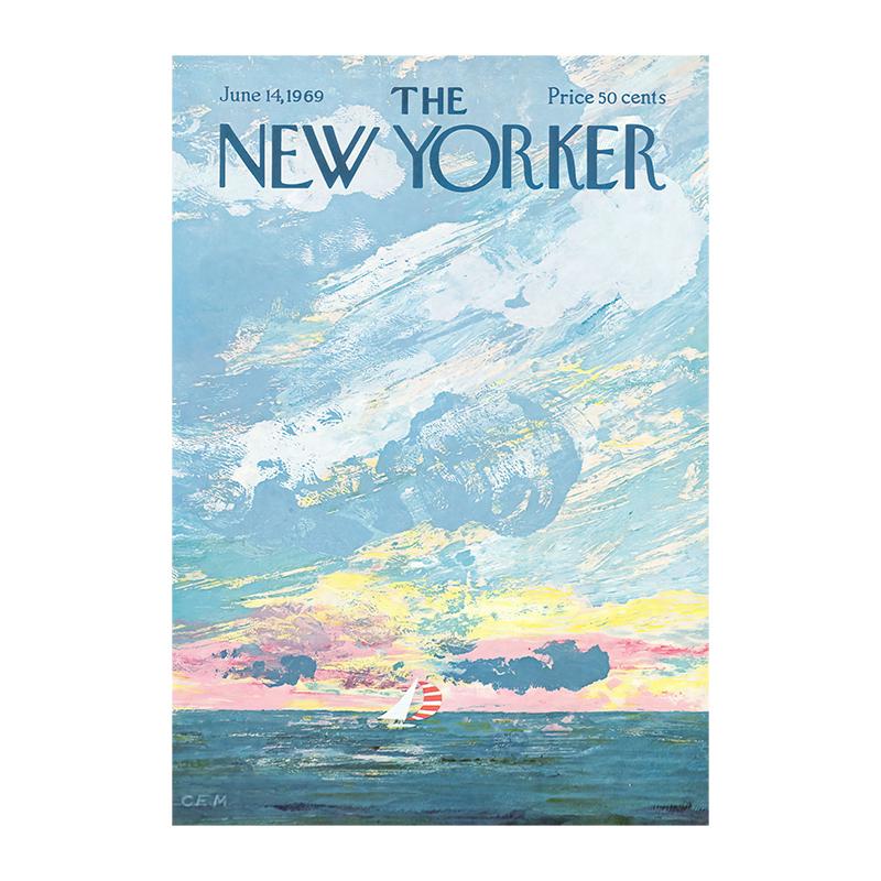 Постер журнала The New Yorker Nordic Flower Городской Кот Холст Картины Печать Настенное Искусство Картинки для Гостиной Домашний Декор Без Рамки