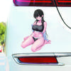 DM32#15cm Anime Cool Girl Wearing An Eye Mask With Her Back To You Vinyl Car Sticker  Waterproof Vinyl Decal Car Accessories Decor