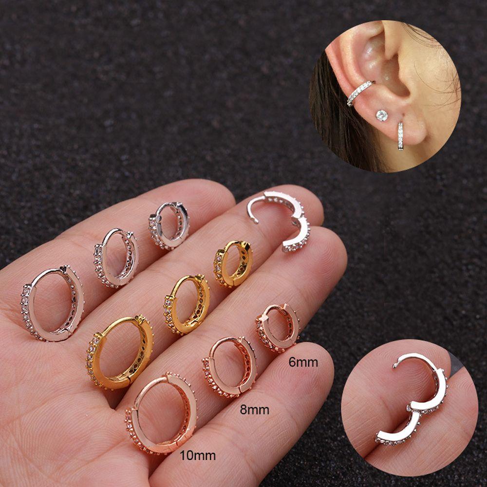 Cartilage Tragus Daith Conch Snug Nose Ring Huggie Hoop Earring CZ Ear Piercing Body Jewelry