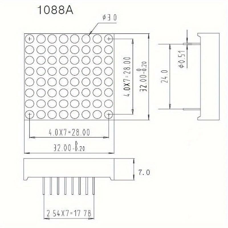 5pcs MAX7219 LED Display Modules 3MM Dot Matrix Module common-cathode Green/Red/Blue Light