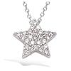 [N5381] - Серебряное колье "Звезда" серебристо-белое (родиевое покрытие) - 11х11 мм