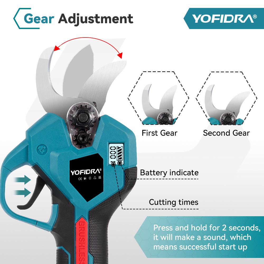 Yofidra Бесщеточная электрическая 8-дюймовая цепная пила 32 мм ножницы телескопическая штанга высокий садовый инструмент для обрезки для Makita 18 В аккумуляторные штифты