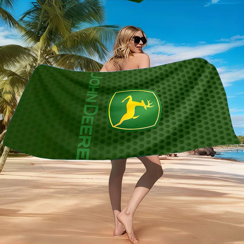 Пляжное полотенце John Deere, Быстросохнущее, Легко ухаживать, Подходит как для фитнеса, так и для пляжного отдыха, Спортивный незаменимый аксессуар