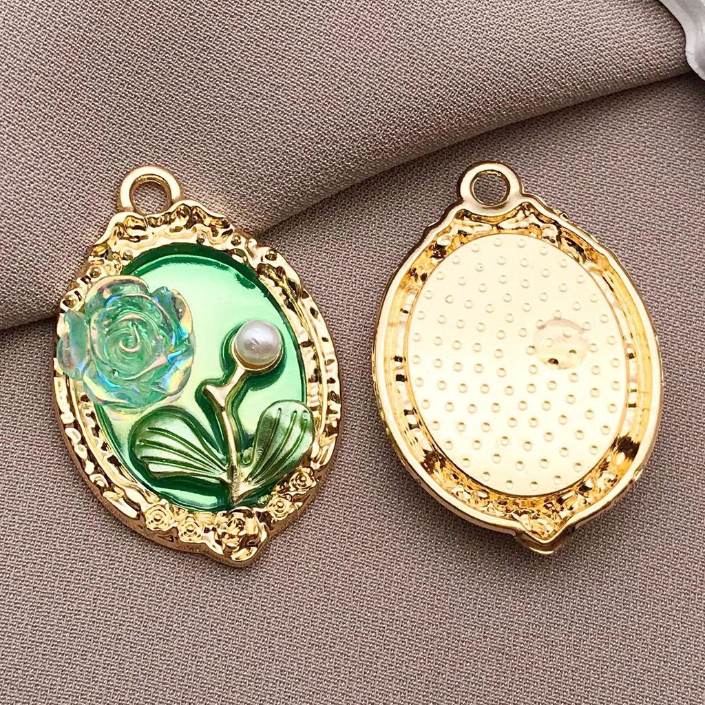 Французский Ретро Роскошный Набор Эмалевых Серьг и Ожерелья: Сад Моне Масляная живопись Дизайн цветов