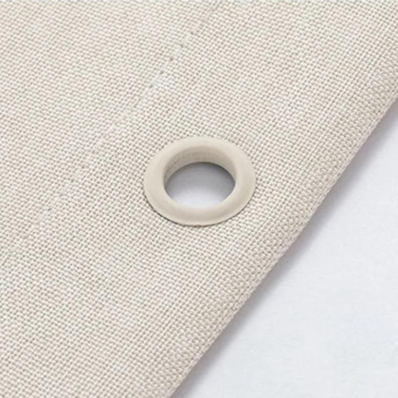 Роскошные водонепроницаемые льняные шторки для душа Современный стиль Занавеска для ванной с крючками Однотонная плотная ткань Разделительная занавеска для ванной