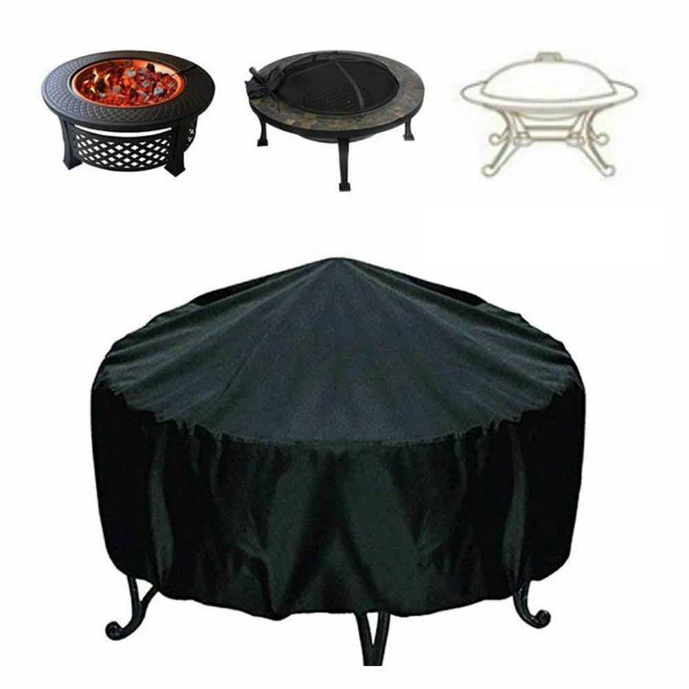 BBQ Grill Barbeque Cover Anti-Dust Waterproof Heavy Duty BBQ Cover Outdoor Rain Protective Round Barbecue Cover