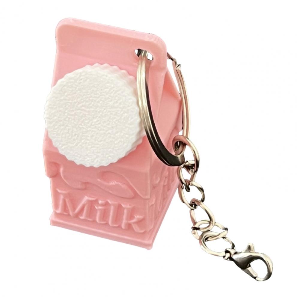Humorous Medical Needs Keychain Mini Milk Carton Keychain Pendant for Pills Storage Portable Container for Backpack Handbag Cute