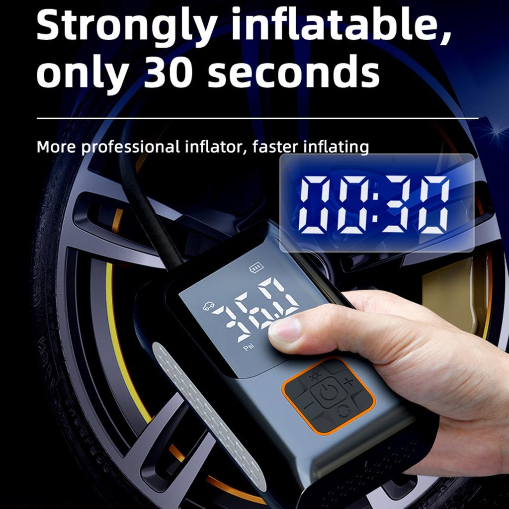 Беспроводной насос для шин и портативный компрессор для велосипеда с цифровым дисплеем, 4 режима, портативный, перезаряжаемый, для автомобильных шин, двигателя, велосипеда, мяча