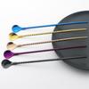 2Pcs/Set Reusable Long Straw Spoon Multicolor Stainless Steel Straws Tea Scoop Bar Cocktail Coffee Stirring Drinking Spoon