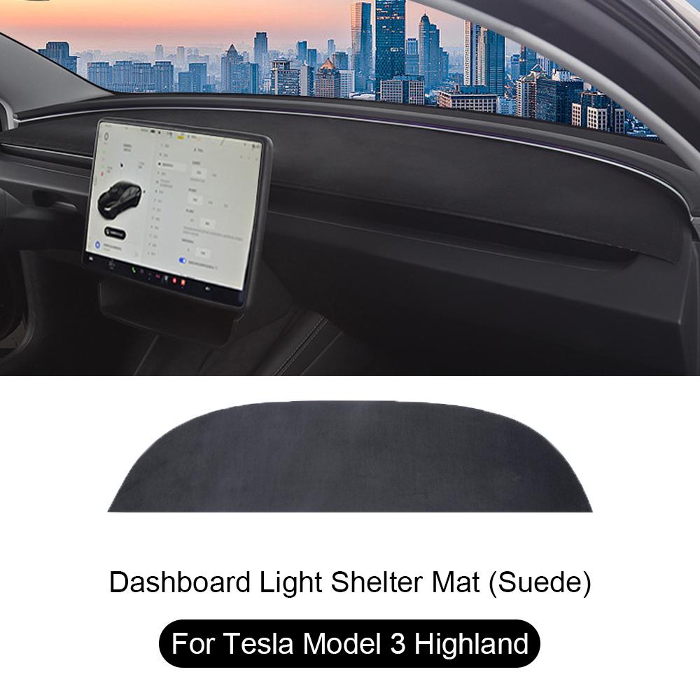 For Tesla Model 3 Highland Dashboard Cover Pad Sunshade Protector Dash Light-Proof Pad Rear Window Visor Mat Anti-UV Dash Mat