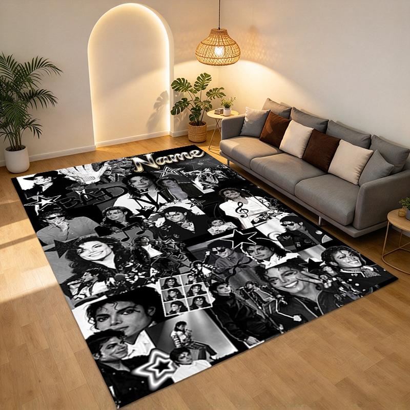 Custom Michael Jackson Area Rug Carpet For Bedroom Game Playroom Living Room Nonslip Sofa Office Home Decor Doormat Christmas Gift