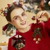 2 шт. Рождественские колокольчики Украшения Рождественский колокольчик Венок Подвеска Рождественская елка Звенящие колокольчики с бантом Для окна Лестницы Двери