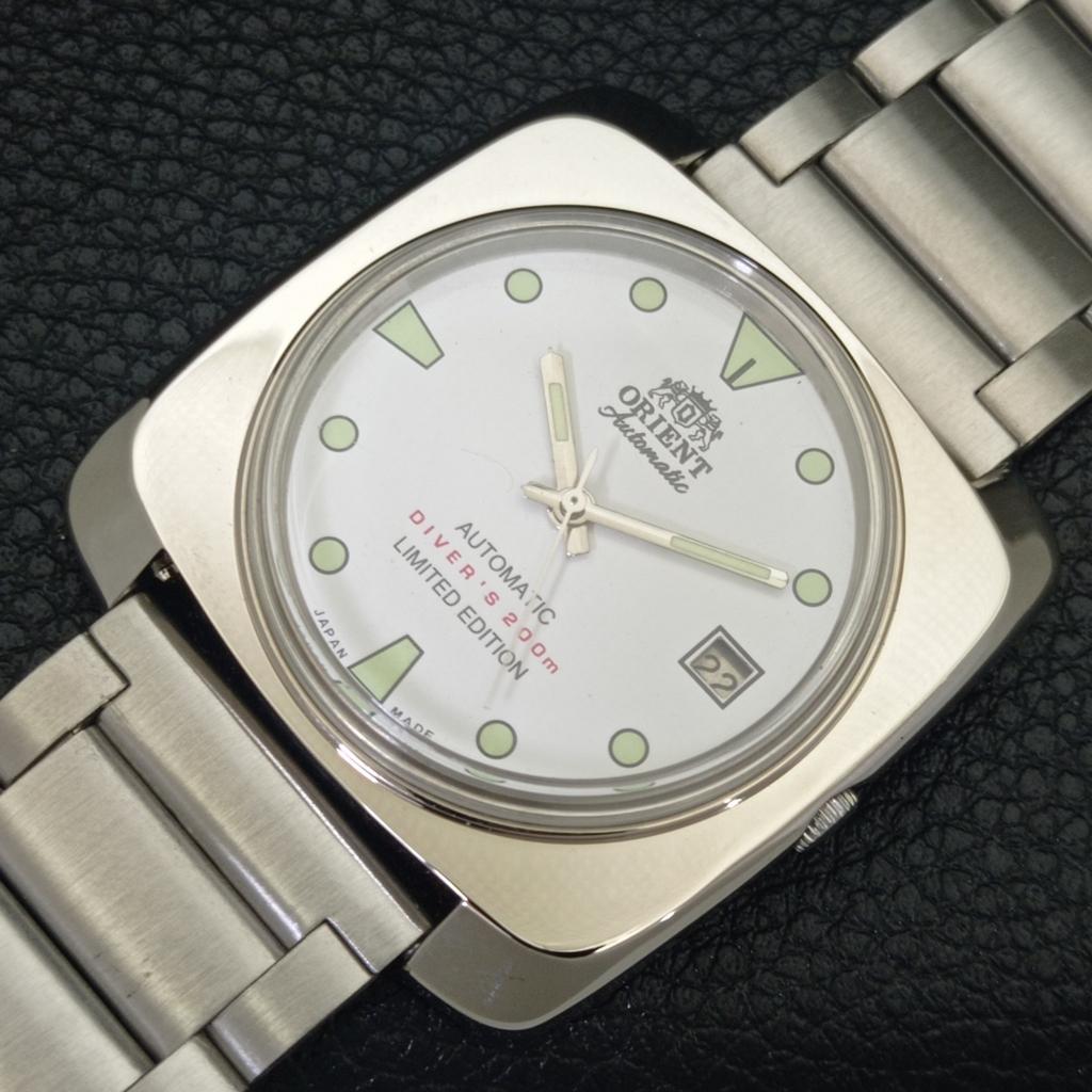 USED ORIENT AUTOMATIC 46943 JAPAN MENS VINTAGE WHITE COLOR DIAL WATCH A702205-5 R123-a702205