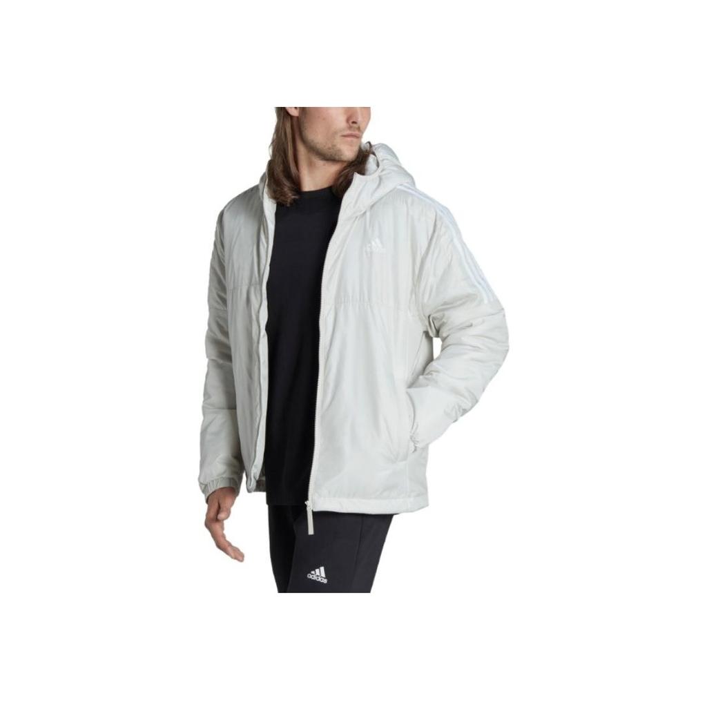 Adidas Solid Color Warm Casual Hooded Cotton Jacket Men Jackets Brown HK4654