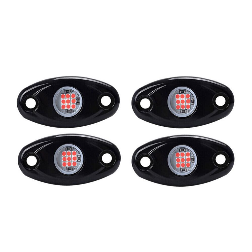 4 Pods Underglow RGB Rock Lights High Bright Водонепроницаемый IP67 Освещение колесных арок Лампа Подсветка днища Аксессуары