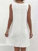 European & American Plus Size Women's V-Neck Sleeveless Button Dress 2026 - New Solid Color, Loose Fit