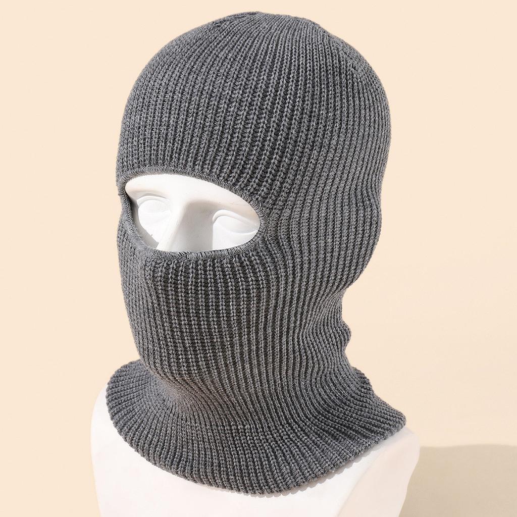 1-Hole Ski Mask Knitted Face Cover Adult Winter Balaclava Full Face Mask For Winter Outdoor Sports